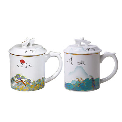 프로셀렌 머그 400ml 세라믹 컵 선물 커피 병 안 슬리드 핸들