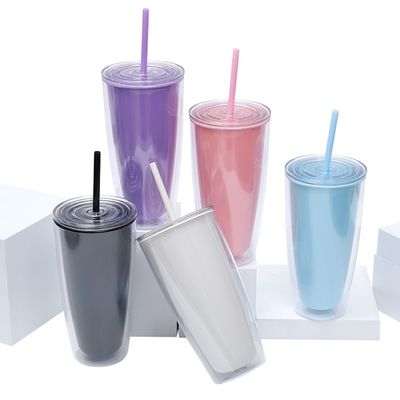 커스텀 로고 야외 활동용 750ml 단순한 투명한 플라스틱 컵