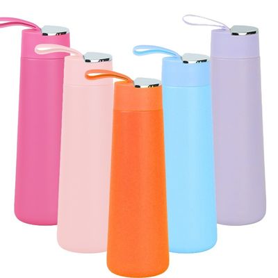 맞춤형 색상 304 스테인리스 스틸 진공 스포츠 휴대용 350ml 물병 손잡이