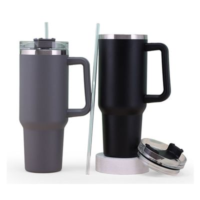 OEM 40 OZ 터블러 스틸 핸들 18/8 진공 여행 커피 머그와 빨대