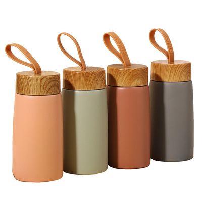 샘플 280ML 나무 곡물 스테인리스 스틸 컵 사용자 지정 로고 어린이 스포츠 물병