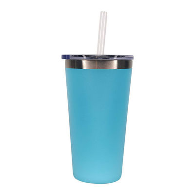 맞춤 로고 500ml 스테인리스 스틸 물병 직선 컵과 텀블러 빨대