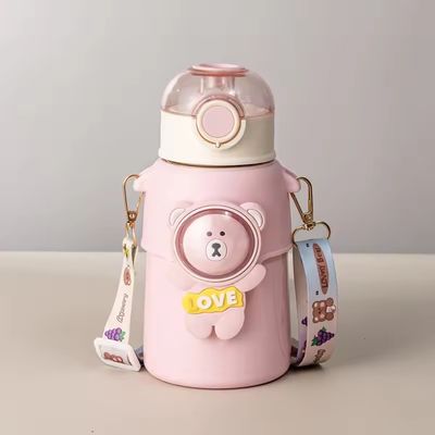 야외 활동 만화 디자인 500ml 스테인레스 스틸 어린이 테르모스 컵