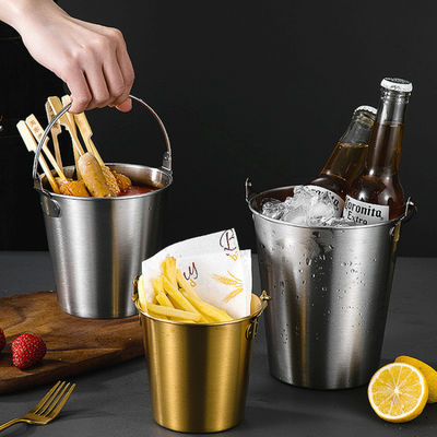 금속 얼음 버킷 1L 맥주 샴페인 버킷 간식 및 튀긴 닭고기를 위한 손잡이