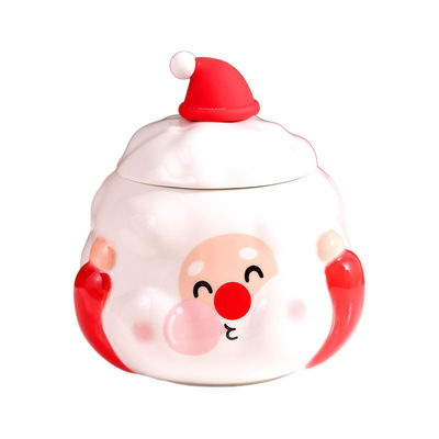 세라믹 크리스마스 산타클로스 컵 뚜?? 과?? 가 있는 색상 선물 상자 커피 컵