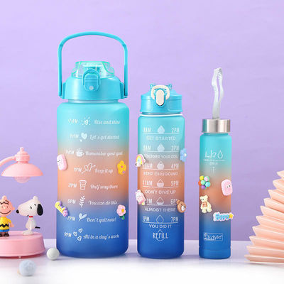 모티브 트리오 블랙 테르모스 병 3인 1 세트 분홍색 색조와 빨대