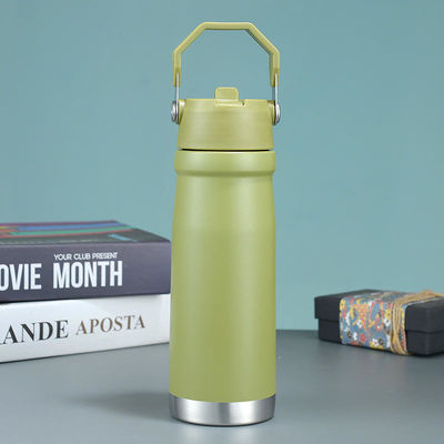 직선 컵 사용자 지정 로고 핫 여행 500ml 650Ml 이중 벽 스테인레스 스틸 스포츠 물병 손잡이