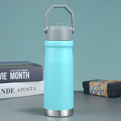 직선 컵 사용자 지정 로고 핫 여행 500ml 650Ml 이중 벽 스테인레스 스틸 스포츠 물병 손잡이