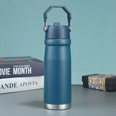 직선 컵 사용자 지정 로고 핫 여행 500ml 650Ml 이중 벽 스테인레스 스틸 스포츠 물병 손잡이