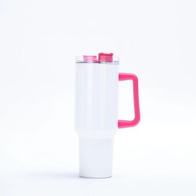 손잡이와 빨대 뚜?? 이 있는 40oz 텀블러 스테인리스 스틸 텀블러 컬러 자동차 컵