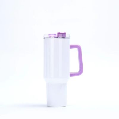 손잡이와 빨대 뚜?? 이 있는 40oz 텀블러 스테인리스 스틸 텀블러 컬러 자동차 컵