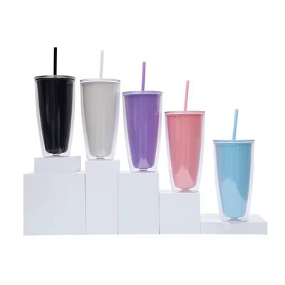 직접 마시는 750ml 물병 두 개의 벽 뚜?? 과 빨대 커피 텀블러 컵