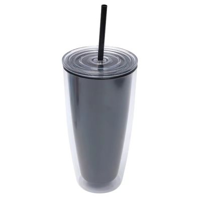 투어 적용 성인 24oz BPA 무료 짚과 뚜?? 이 있는 이중 벽 플라스틱 텀블러
