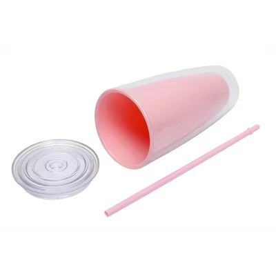 투어 적용 성인 24oz BPA 무료 짚과 뚜?? 이 있는 이중 벽 플라스틱 텀블러