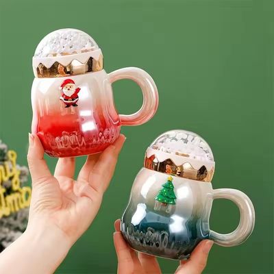 그라디언트 컬러 크리스마스 세라믹 선물 상자 컵 용량 500ml 개인 선물