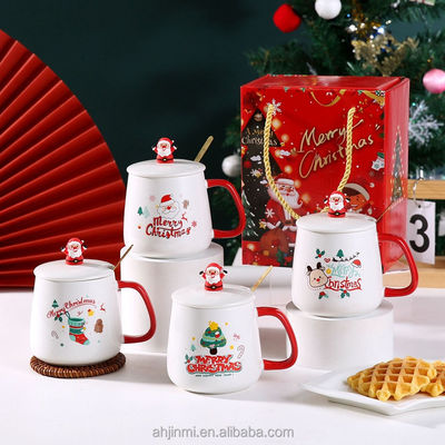 HANDGRIP 400ml 스타일 세라믹 머그 크리스마스 커피 컵 차 컵 고급 커피 Xmas 머그