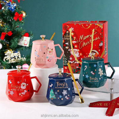 HANDGRIP 400ml 스타일 세라믹 머그 크리스마스 커피 컵 차 컵 고급 커피 Xmas 머그