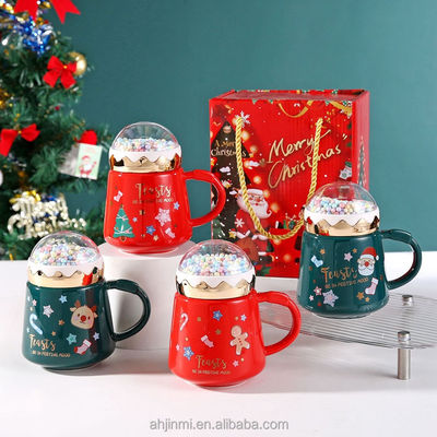 HANDGRIP 400ml 스타일 세라믹 머그 크리스마스 커피 컵 차 컵 고급 커피 Xmas 머그