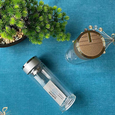 직접 마실 수 있는 Bpa 없는 보로실리케이트 차 인부저 필터 가 있는 유리 물병 300 ml