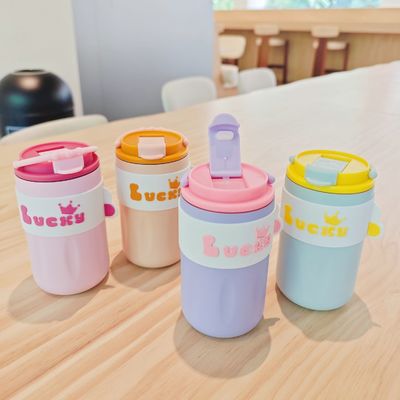 420ml 휴대용 크리에이티브 귀여운 직선 음료 304 스테인레스 스틸 물병
