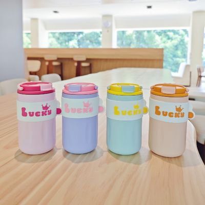 420ml 휴대용 크리에이티브 귀여운 직선 음료 304 스테인레스 스틸 물병