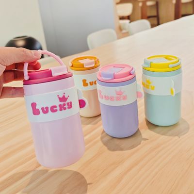 420ml 휴대용 크리에이티브 귀여운 직선 음료 304 스테인레스 스틸 물병