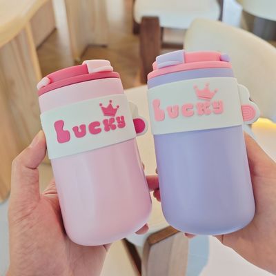 420ml 휴대용 크리에이티브 귀여운 직선 음료 304 스테인레스 스틸 물병