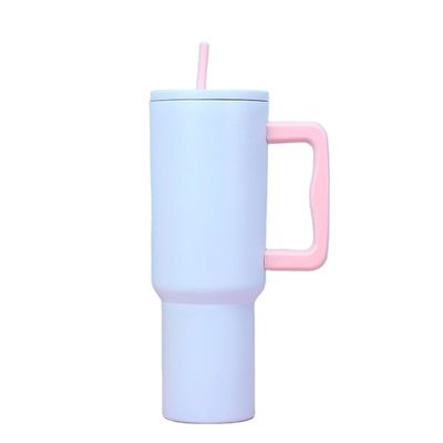 재사용 스테인리스 스틸 텀블러 40oz 텀블러 손잡이와 빨대 뚜?? 로 차 컵 색상