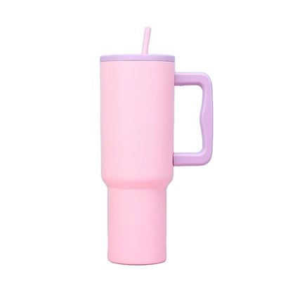 재사용 스테인리스 스틸 텀블러 40oz 텀블러 손잡이와 빨대 뚜?? 로 차 컵 색상