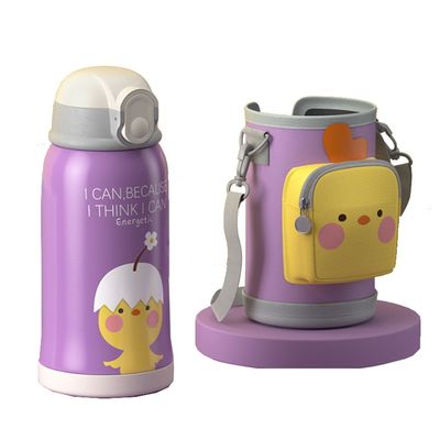 550ml 스테인리스 스틸 진공 병 배 컵과 빨대 만화 귀여운 디자인