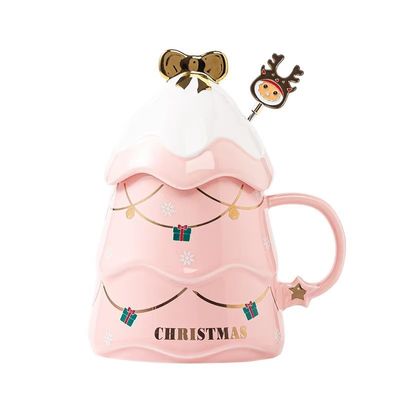 지속 가능한 400ml 500ml 세라믹 커피 머그 세트 뚜?? 과?? 가와 함께 크리스마스 선물