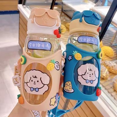 대용량 휴대용 빨대 음료수 병 야외 스포츠용 컵 많은 색상