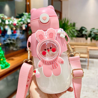 여름학생 귀여운 곰 디자인 물병 큰 용량과 휴대용