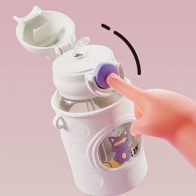 680ml 용량 꼬인 토끼 귀 물병 어린이 야외 모험을 위해 필수품
