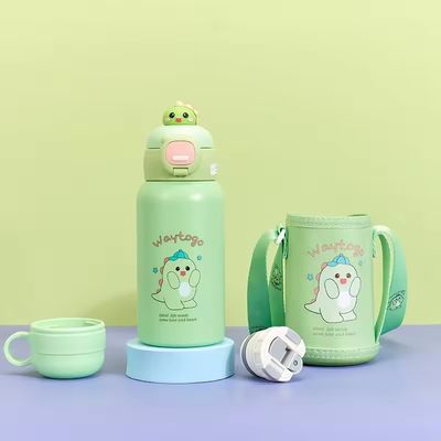 포터블 스트랩 물병 LID와 함께 현대 디자인 만화 물컵 스테인리스 스틸