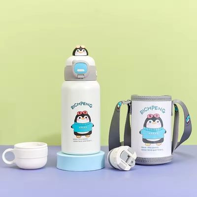 304 스테인레스 스틸 아이 아이설레이션 컵 대용량 만화 물 전투 휴대용 야외 컵 냄비와 빨대