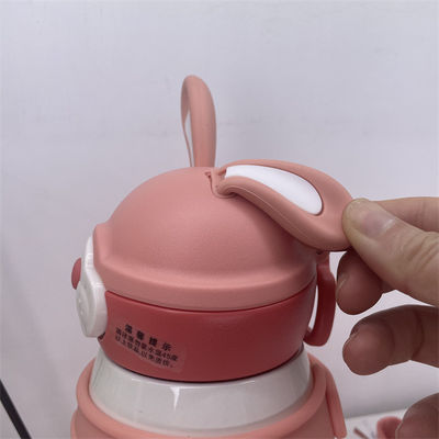 442.3g 큰 용량 스테인리스 스틸 진공 병 귀여운 큰 귀 토끼 등띠
