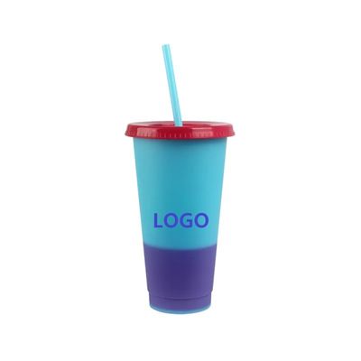색을 바꾸는 텀블러 16-24oz 재사용 가능한 플라스틱 컵
