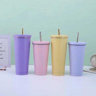 맞춤 색상 500ml 750ml 스프레이 단열 커피 텀블러와 함께 이중 벽 스테인레스 스틸 진공 컵