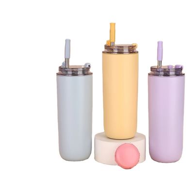아이 BPA 무료 덤블러 짚과 함께 이중 벽 스테인리스 스틸 진공 컵 280ml/500ml