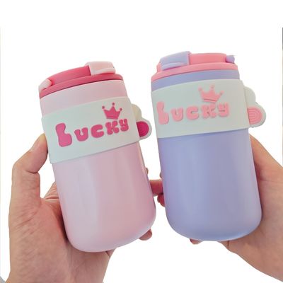 420ml 스테인레스 스틸 물 텀블러 진공 병 이중 벽 단열 된 병 손잡이 뚜?? 이 있는 여행 커피 컵