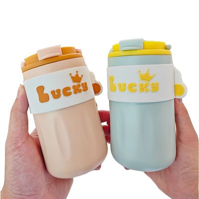 420ml 스테인레스 스틸 물 텀블러 진공 병 이중 벽 단열 된 병 손잡이 뚜?? 이 있는 여행 커피 컵