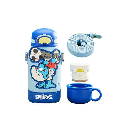 맞춤형 보관 핫 및 콜드 스포츠 어린이 물병 빨대 손잡이 뚜?? 550ml 용량