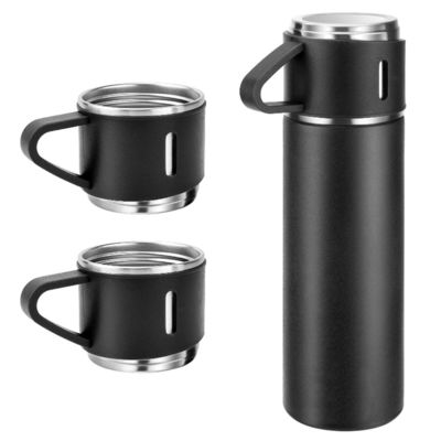500ml 진공 단열 스테인레스 스틸 진공 병 선물 세트 3 컵