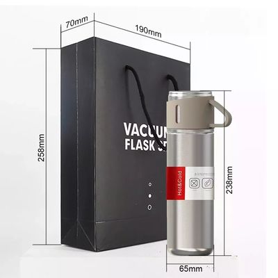 500ml 진공 단열 스테인레스 스틸 진공 병 선물 세트 3 컵