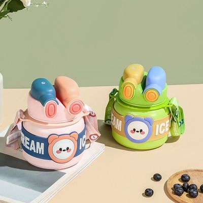 생산 어린이 컵 휴대용 테르모스 850ml 스테인레스 스틸 물병 빨대