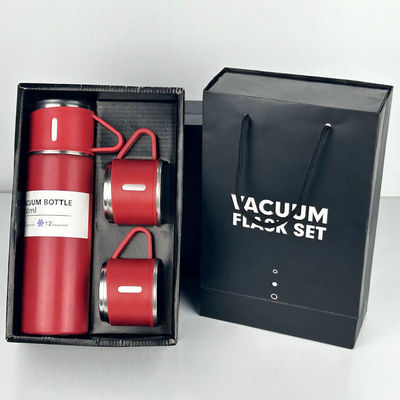 500ml 용량 비즈니스 컵 스테인리스 스틸 테르모스 병 3개 뚜?? 이 있는 물병 분홍색