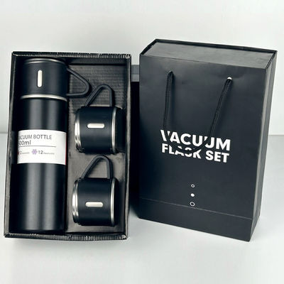 500ml 용량 비즈니스 컵 스테인리스 스틸 테르모스 병 3개 뚜?? 이 있는 물병 분홍색