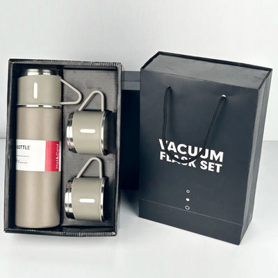 500ml 용량 비즈니스 컵 스테인리스 스틸 테르모스 병 3개 뚜?? 이 있는 물병 분홍색