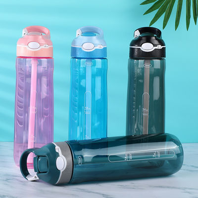 짚과 함께 다채로운 스포츠 쉐이커 간단하고 인기있는 25oz 트리탄 플라스틱 물병